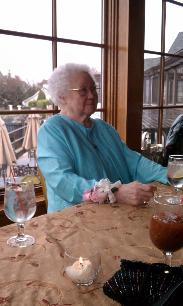 My grandmother at the wedding reception of my cousin